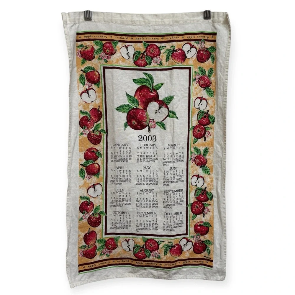 Vintage‎ 2003 Apple Country Calendar Hand Towel